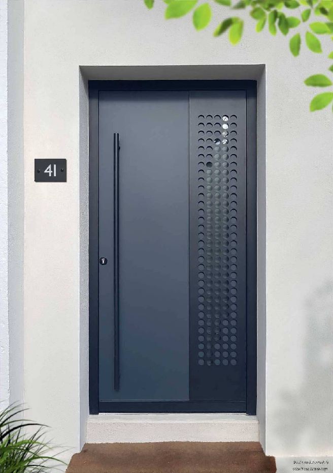 Porte d’entrée aluminium Cadre Noir