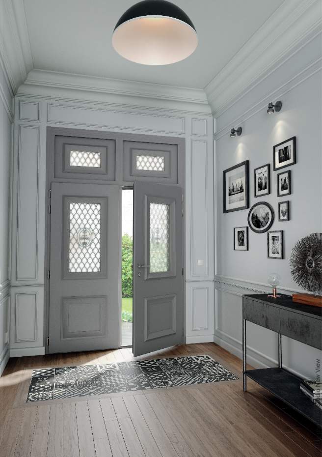 Porte d’entrée aluminium néo-classique